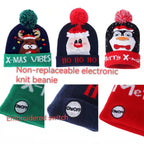New Style! LED Christmas Hat Beanie Light up Illuminate Warm Hat 48 Patterns New Year Snowman Sweater Hat Christmas Decorations | Embroidered Cap