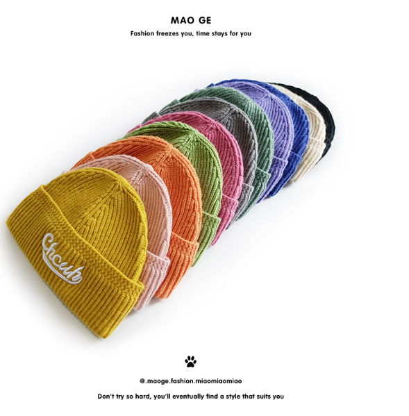 Embroidered Letter Knitted Beanie for Women | Embroidered Cap