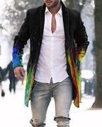 Men's Woolen Stand Collar Medium Long Casual Coat