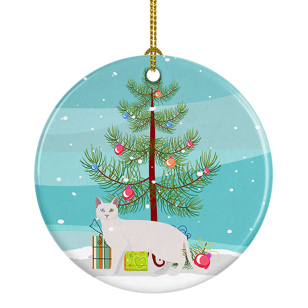 Khao Manee Cat Christmas Ceramic Ornament