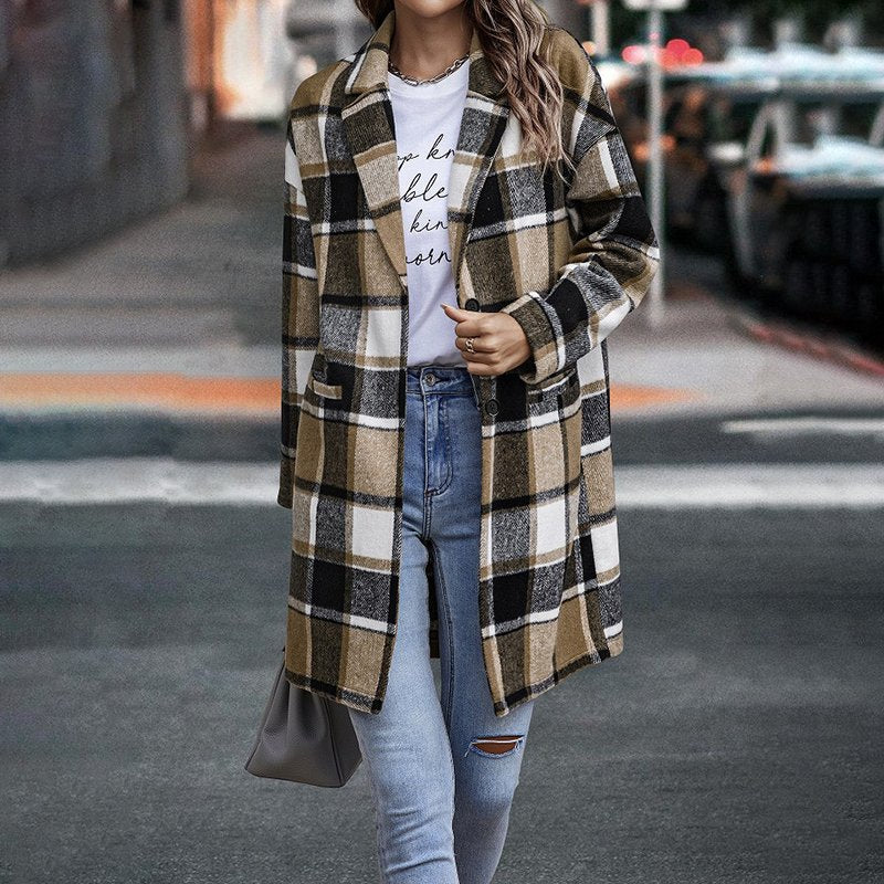 Woolen Lapel Coat for Autumn and Winter Season