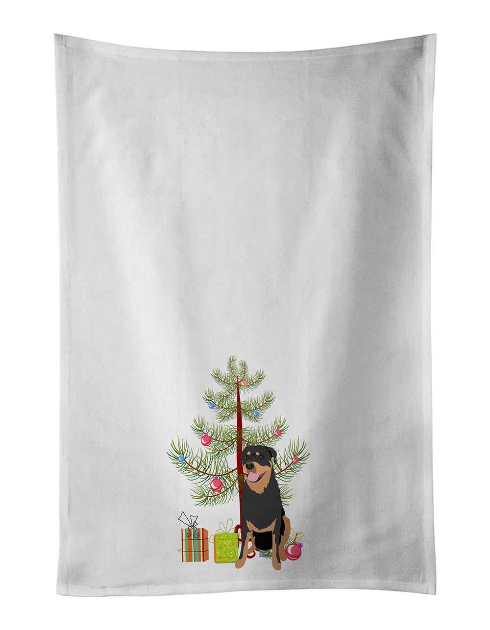 Rottweiler Black and Tan #7 Christmas Kitchen Towel Set of 2