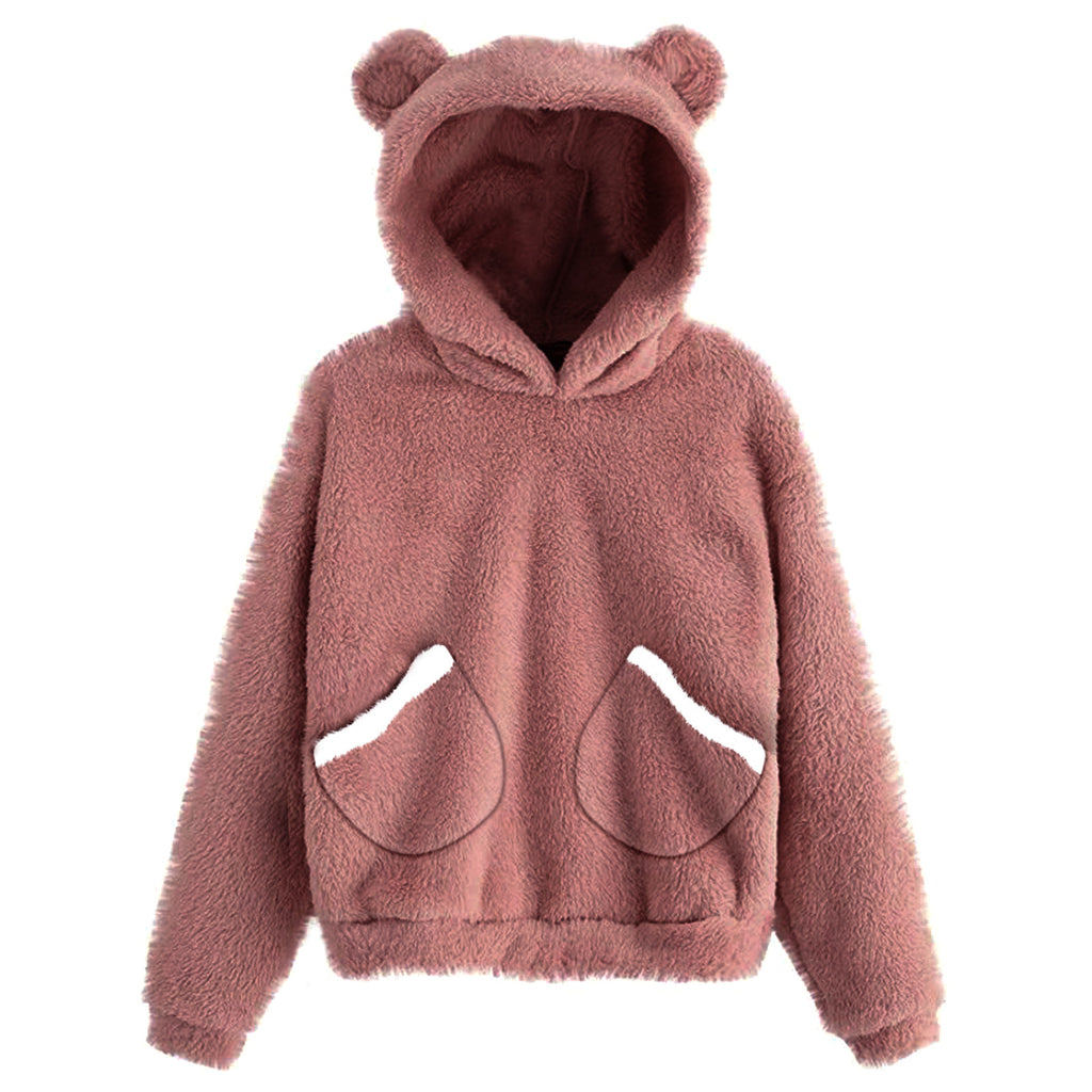 Women's Hooded Warm Sweater with Rabbit Ears Design