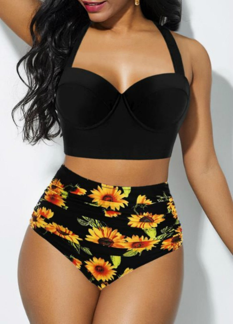2020 Women's Plus Size High Waist Sexy Bikini Swimsuit