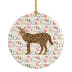 Savannah #3 Cat Christmas Ceramic Ornament