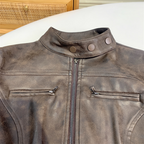 Slim Fit Short Leather Jacket