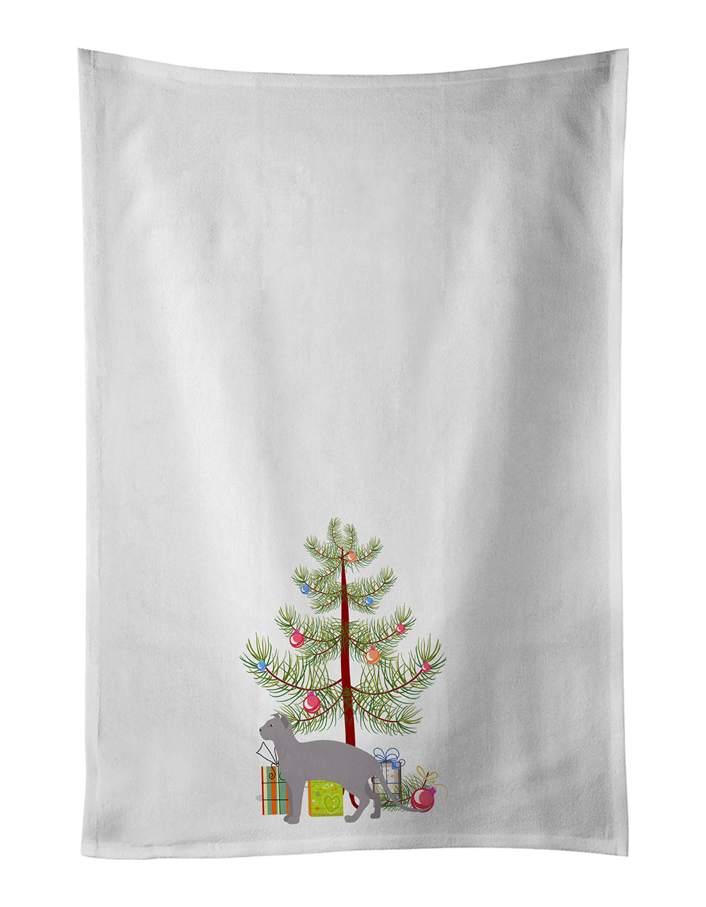 Ukrainian Levkoy Cat Christmas Kitchen Towel Set of 2