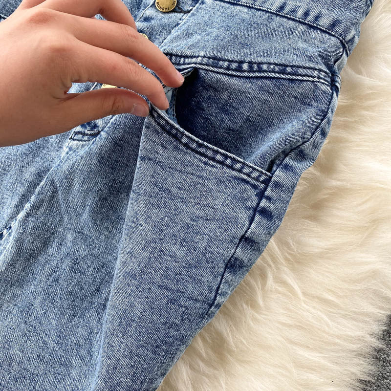 2020 New Women's Ins Style Crop Top & Denim Skirt Set