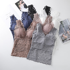Lace Backless Tube Top with Wide Straps and Padding