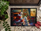 American Eskimo and Santa Claus Doormat