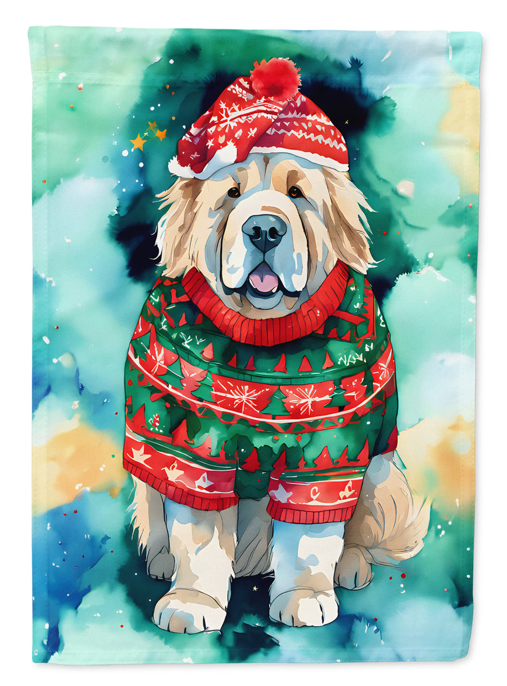 Tibetan Mastiff Christmas Garden Flag