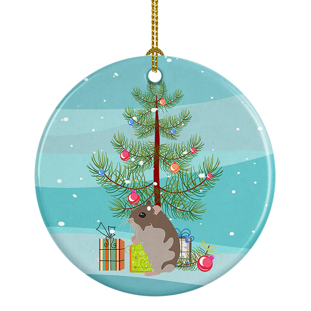 Dwarf Hamster Merry Christmas Ceramic Ornament