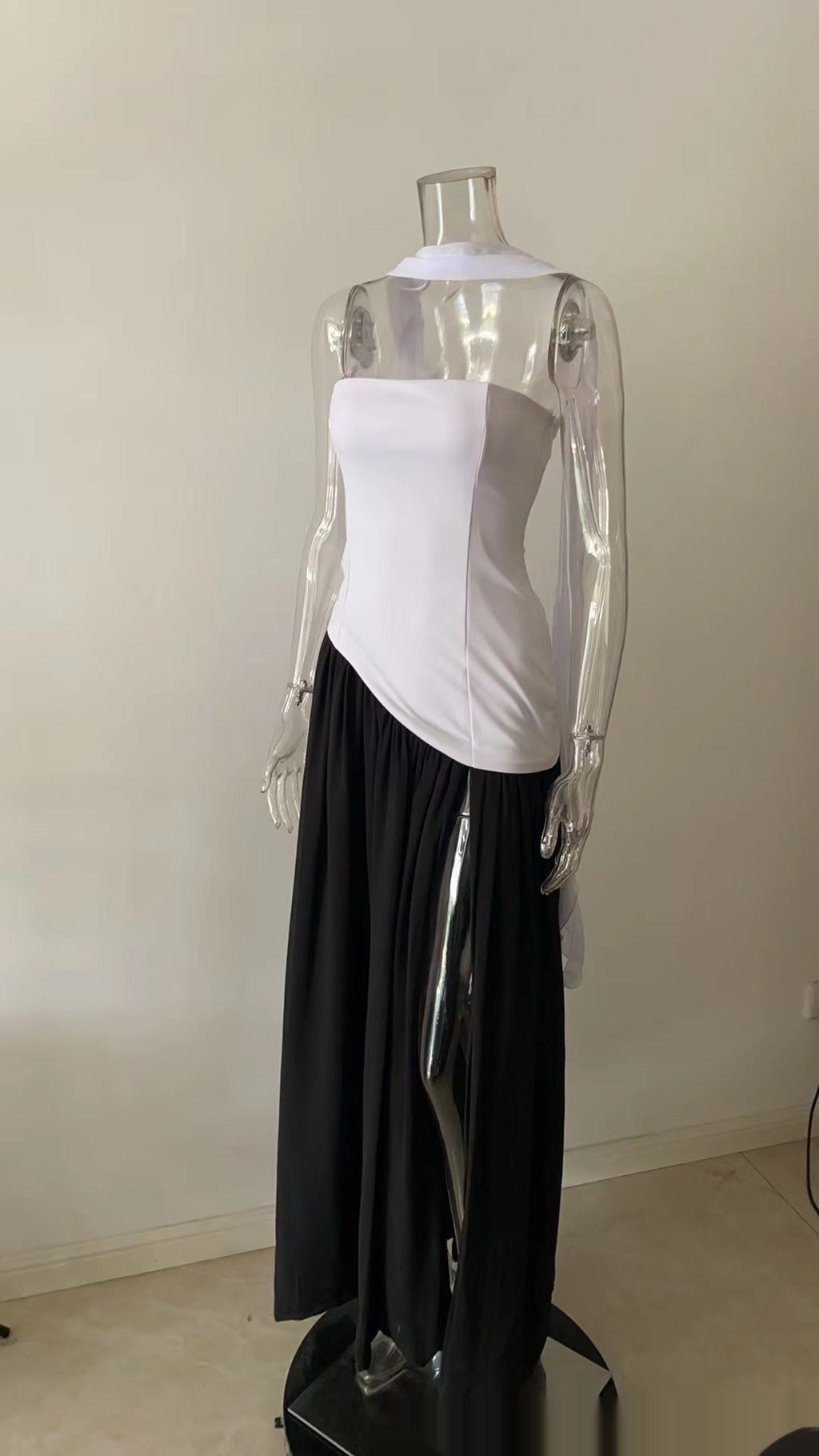 Color Block Off-Shoulder Tube Top Dress