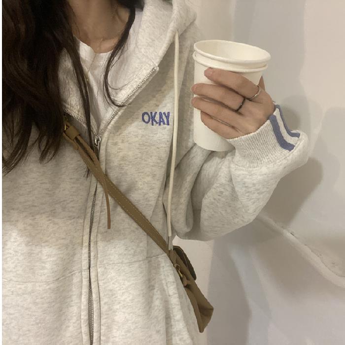 Autumn Zipper Hooded Thin Coat Sweater