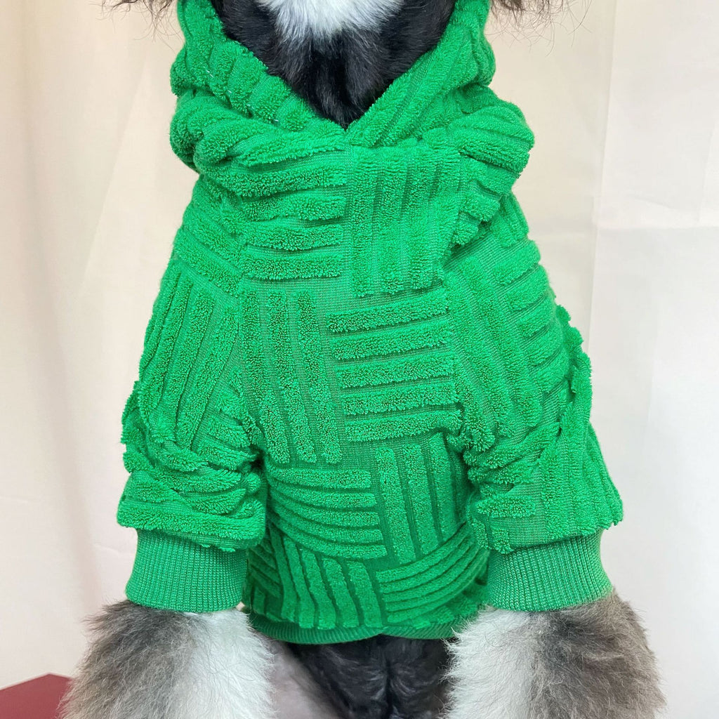 Fashionable Green Terry Hoodie for Pets