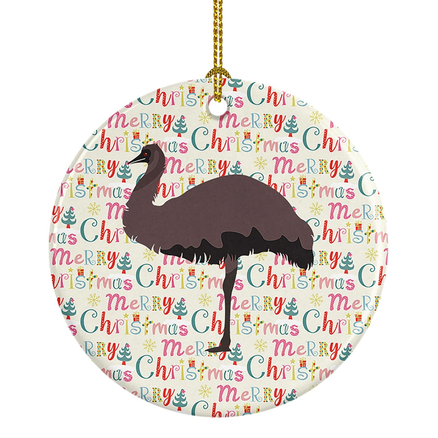 Emu Christmas Ceramic Ornament