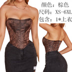 Strapless Heart Neck Bodysuit with Zippered Bustier