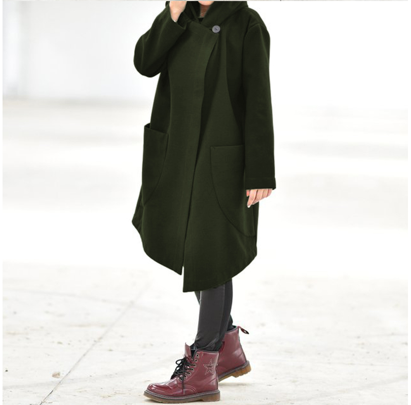 Loose Fleece Sweater Long Windbreaker for Women