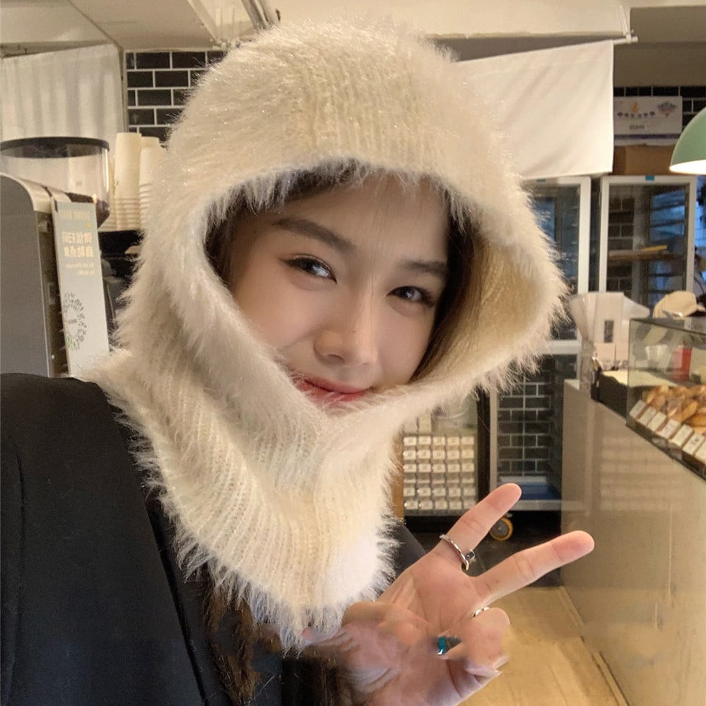 Wool Scarf One Piece for Winter Neck and Ear Protection
