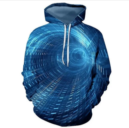 Weiouma Vortex Print Long-Sleeve Hoodie | Streetwear