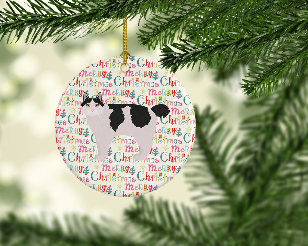 Kurilian Bobtail #2 Cat Christmas Ceramic Ornament