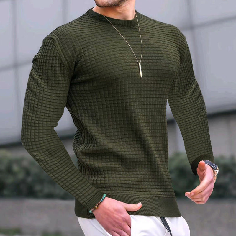 Loose Knitted Long-sleeved Cotton Crew-neck Pullover | Streetwear