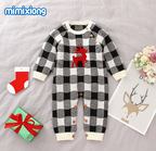 Knitted Long Sleeve Baby Romper with Christmas Design