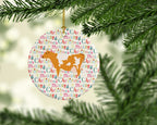 Guernsey Cow Christmas Ceramic Ornament