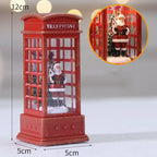 Christmas Telephone Booth Old Man Small Oil Lamp Ornaments