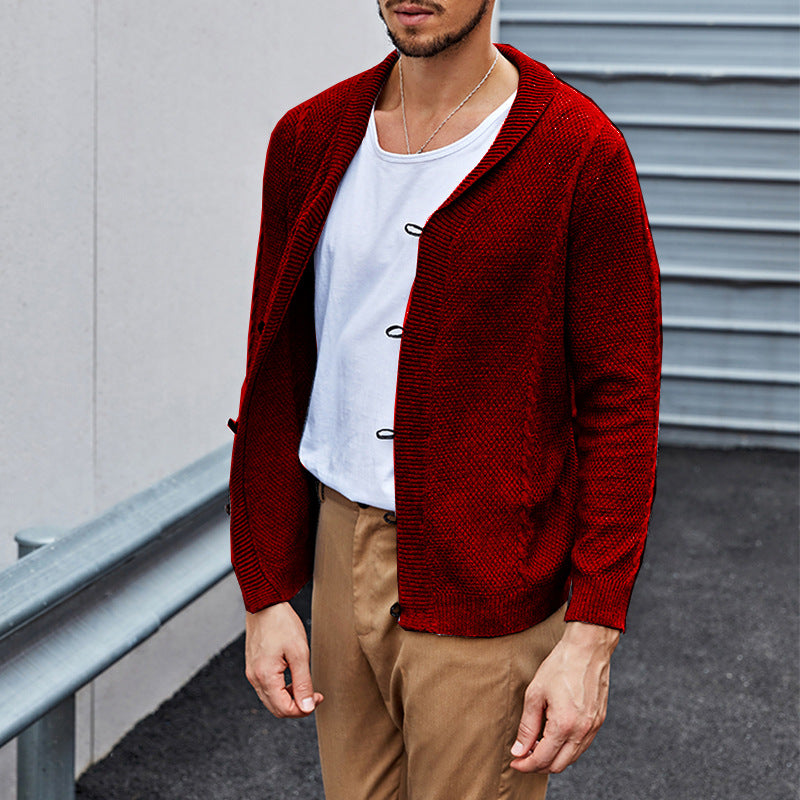 Slim Fit Buttoned Cardigan Sweater for Men
