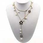 Five Petal Flower Pearl Sweater Chain
