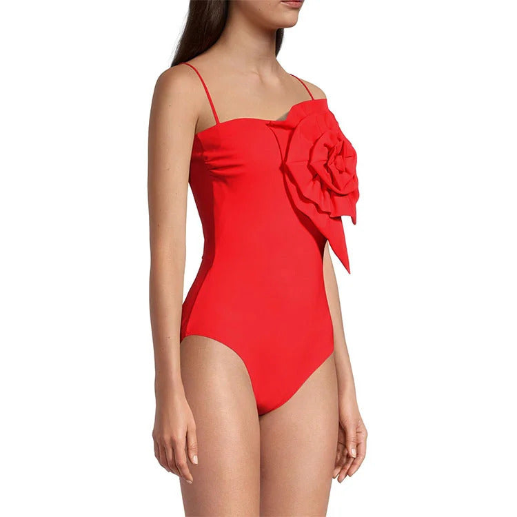 2024 Women's Strapless Swimsuit with Floral Design