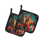 Rhodesian Ridgeback Christmas Pair of Pot Holders