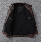 Vintage Brown Classic Biker Leather Jacket for Men
