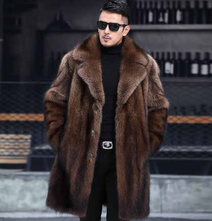 Men's Mid-Length Faux Leather Jacket (Thick Style)