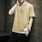 Stylish Men's Summer Two-Piece Spliced Pullover T-shirts | Streetwear