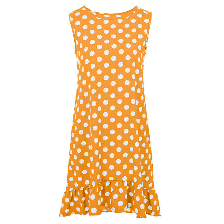 2019 Summer New Women's Ruffle Midi Dress (Polka Dot)