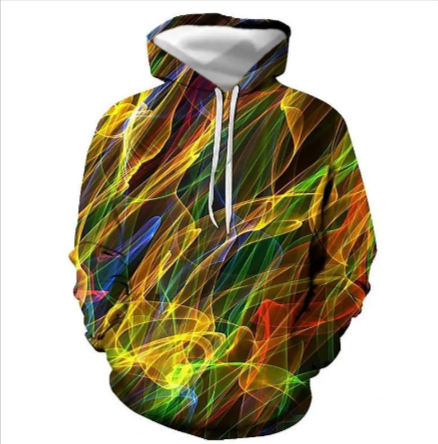 Weiouma Vortex Print Long-Sleeve Hoodie | Streetwear