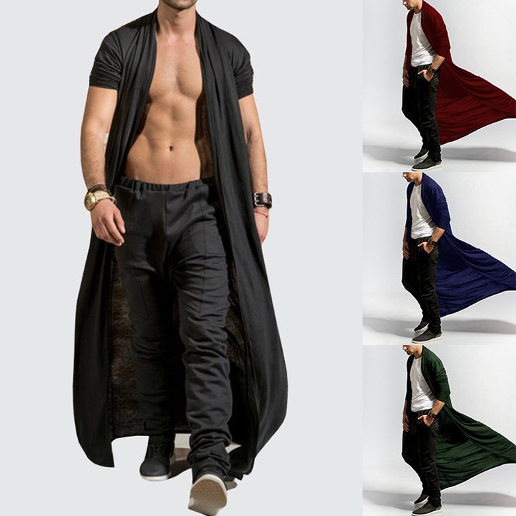 Men's Casual Long Slim Trench Coat