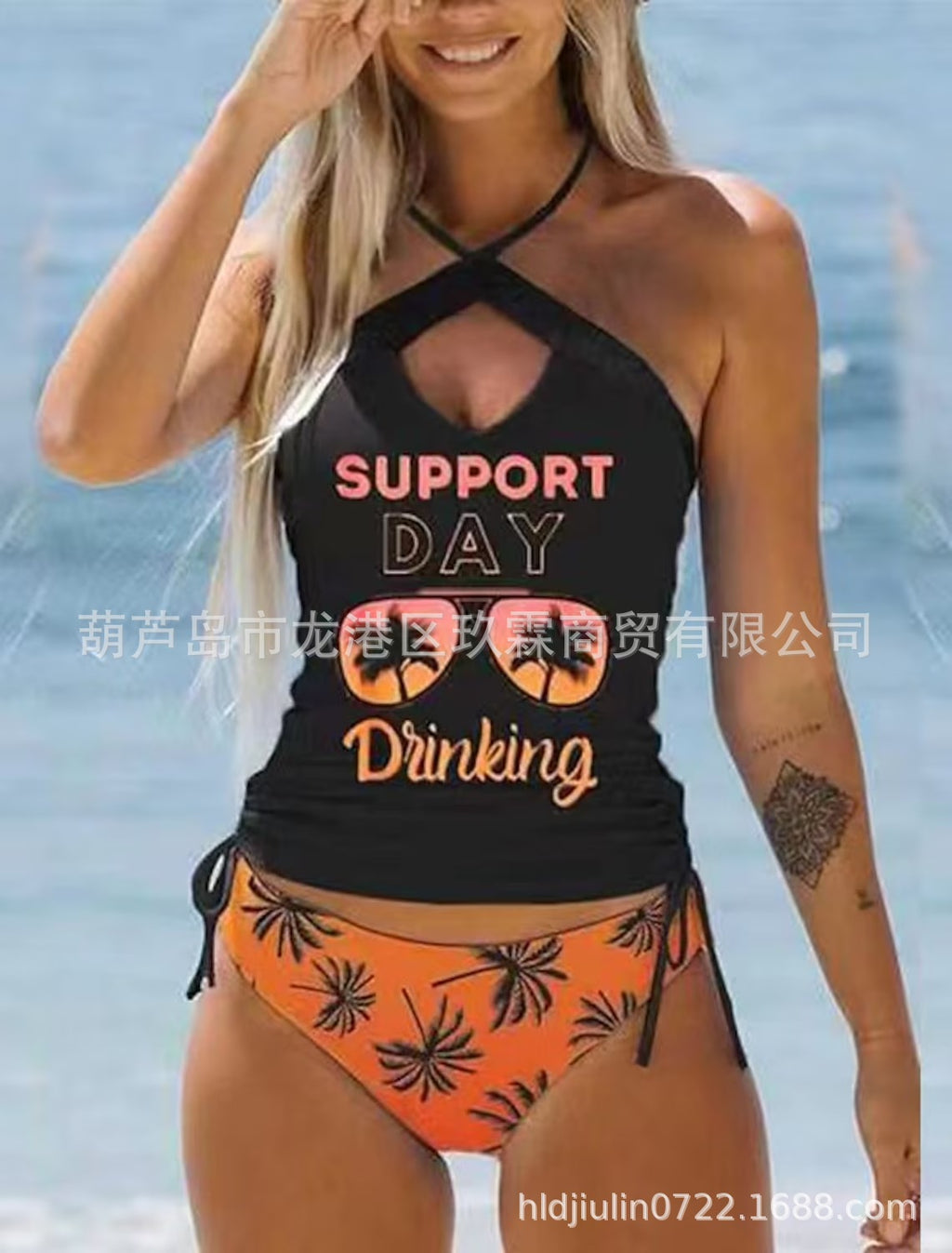 2023 Women's Black Triangle Bikini Swimwear Set