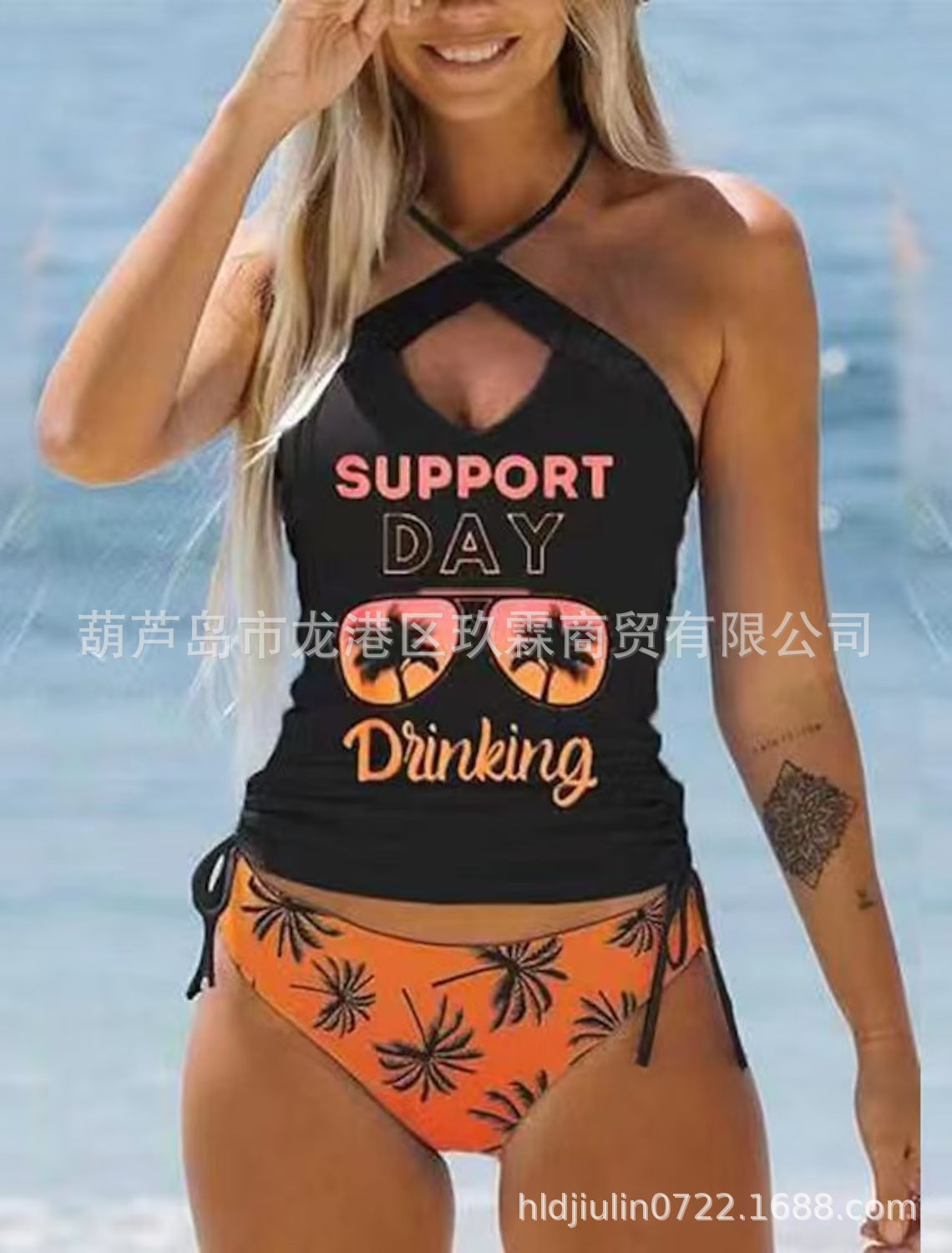 2023 Women's Black Triangle Bikini Swimwear Set