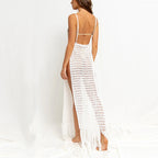 New European and American Knit Crochet Beach Cover-Up Dress