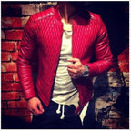 Men's Ouma Casual Stand Collar Leather Motorcycle Jacket
