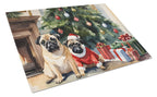 Pug Cozy Christmas Glass Cutting Board
