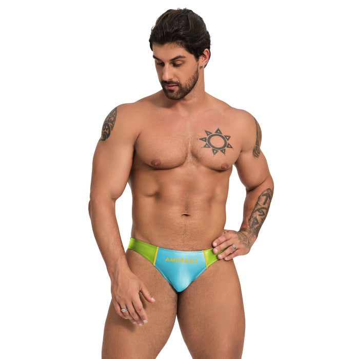 Men's Color Block Low-Rise Swim Briefs