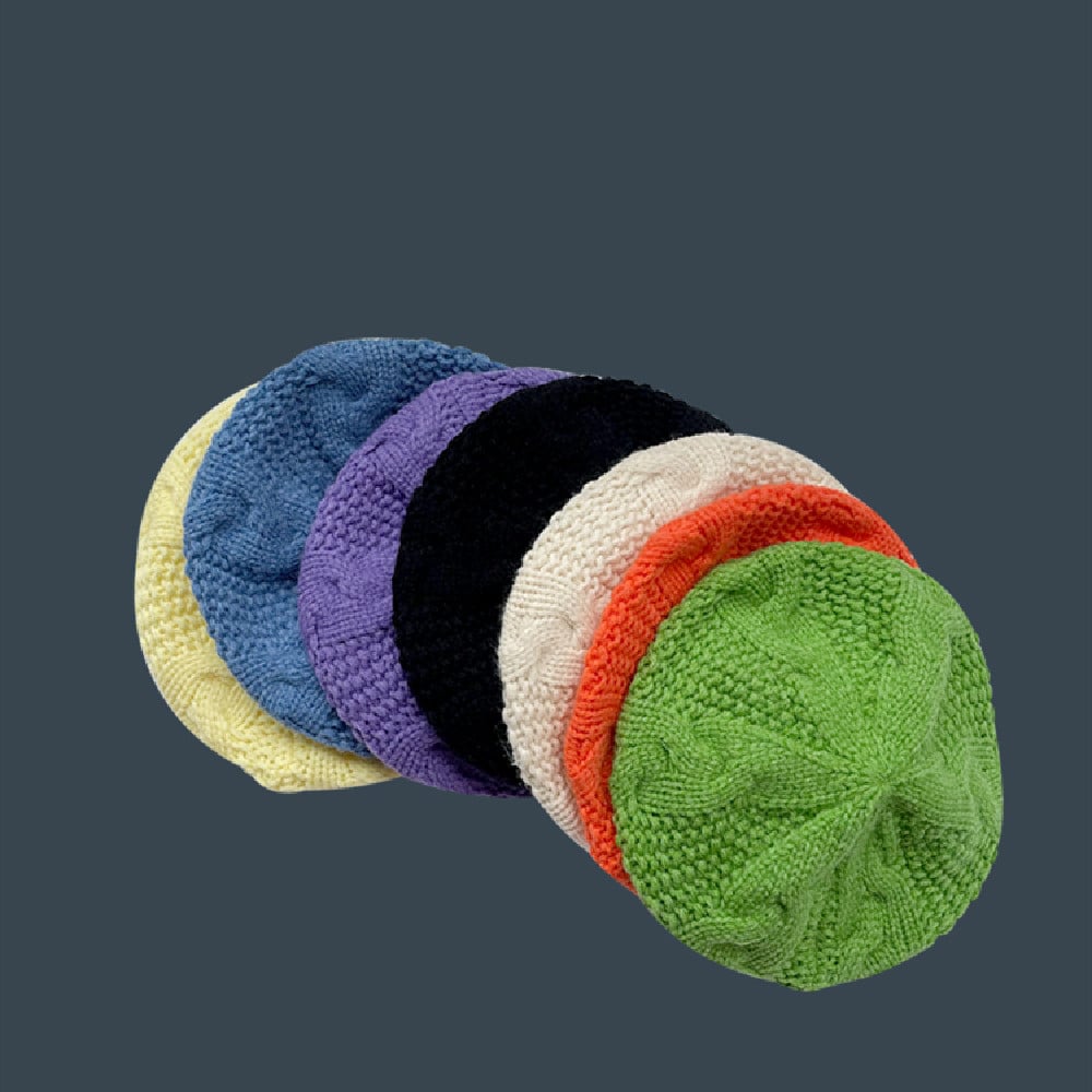 Japanese Wool Knit Hat for Women - Autumn & Winter | Embroidered Cap