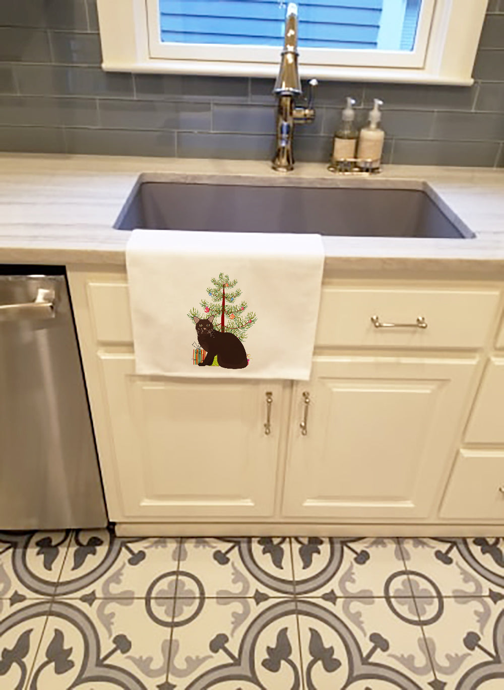 Burmese Cat Christmas Kitchen Towel Set of 2