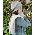 Gray Loop Knit Alpaca Beanie | Embroidered Cap