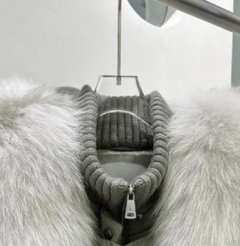 Puffer Jacket Real Fox Fur Collar