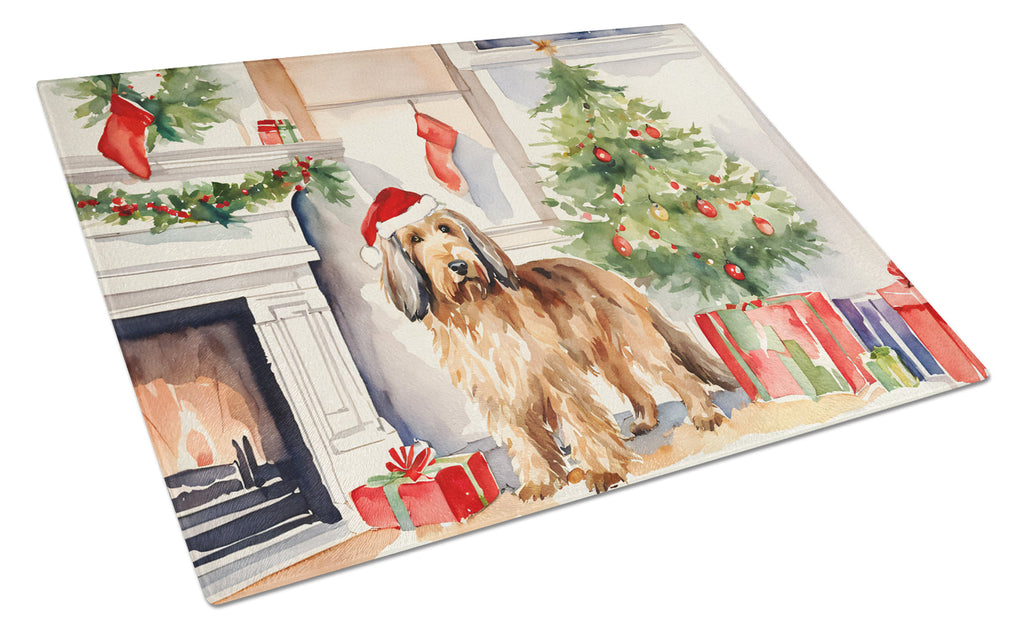 Otterhound Cozy Christmas Glass Cutting Board